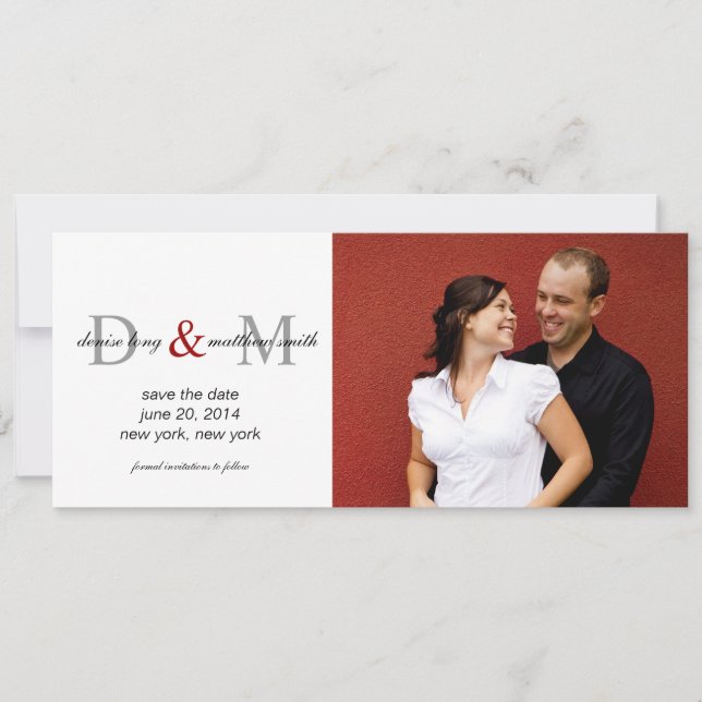 Enregistrer la date Monogrammes Noms de Cartes pho (Devant)