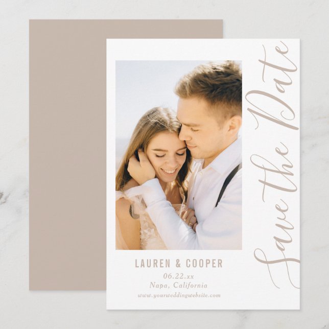 Enregistrer La Date Neutral Style Moderne Mariage (Devant / Derrière)