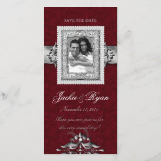 Enregistrer la date Noël Carte photo Joyaux rouges