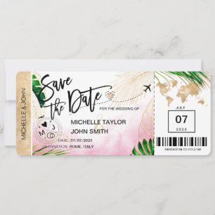 Enregistrer la date Passe d'embarquement Carte du