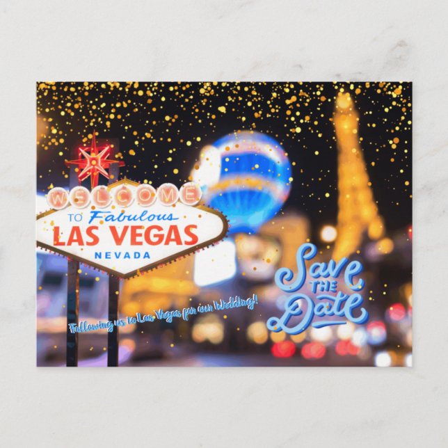 Enregistrer la date personnalisée Las Vegas carte  (Devant)