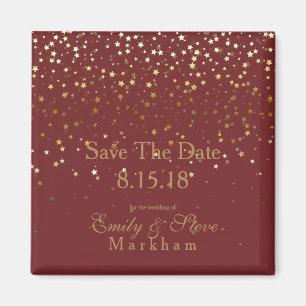 Enregistrer La Date Petite Golden Stars Magnet