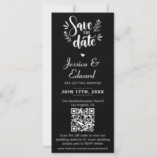 Enregistrer La Date PhotoBooth Qr Code Black White