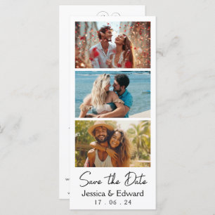 Enregistrer La Date PhotoBooth Qr Code Black White