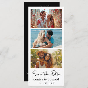 Enregistrer La Date PhotoBooth Qr Code Black White