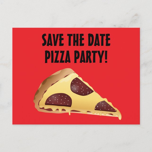 ENREGISTRER LA DATE PIZZA PARTITE INVITATIONS Cart (Devant)