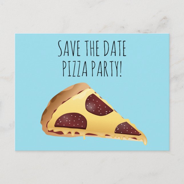 ENREGISTRER LA DATE PIZZA PARTITE INVITATIONS Cart (Devant)