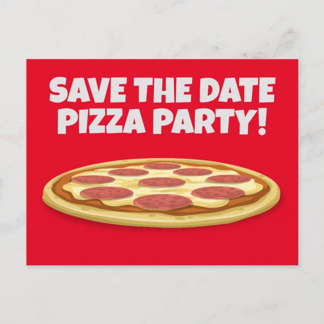 ENREGISTRER LA DATE PIZZA PARTITE INVITATIONS Cart (Devant)