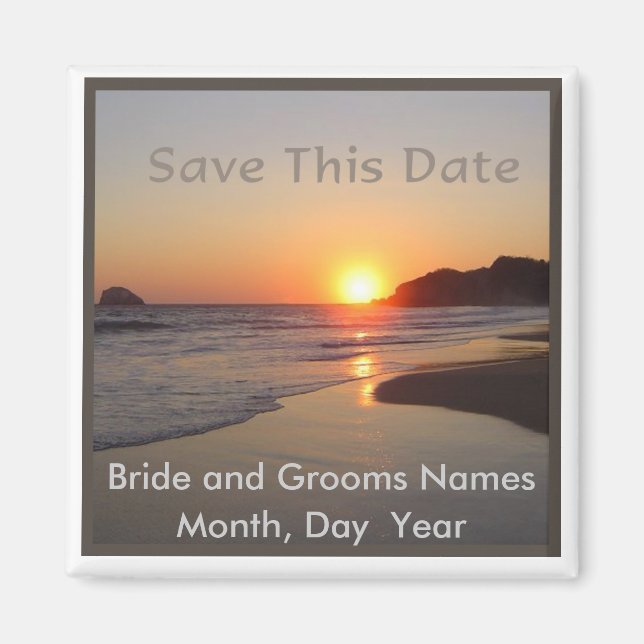 Enregistrer la date - Plage Sunset Magnet (Devant)
