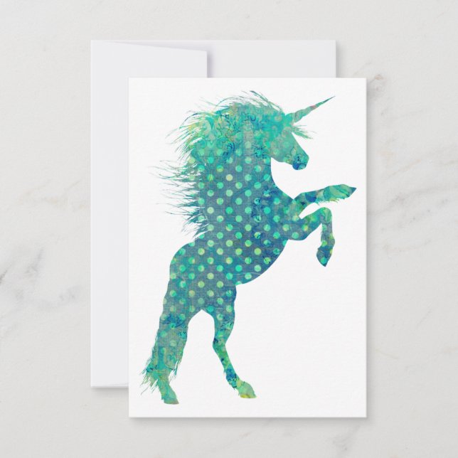 Enregistrer La Date Polka Dot Blue Unicorn (Devant)
