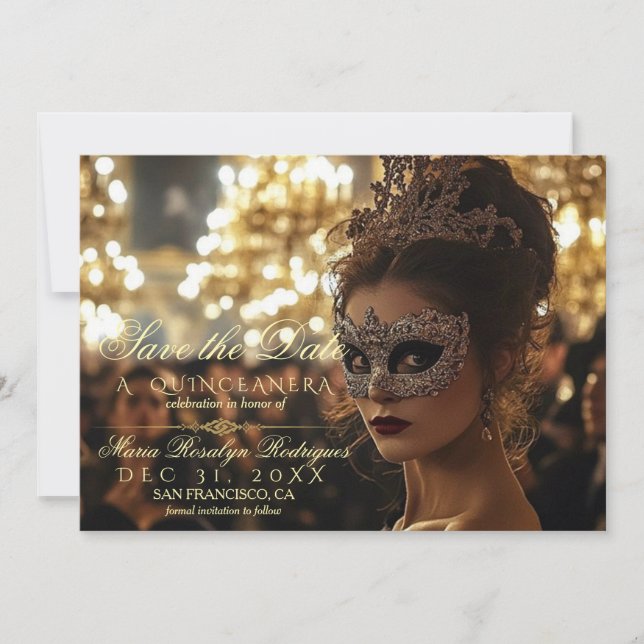 Enregistrer la date Quinceanera Photo Invitation (Devant)