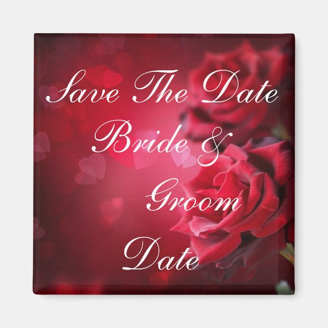 Enregistrer la date Red Roses Mariages Magnets (Devant)