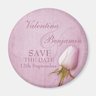 Enregistrer la date Rose simple violet Aimant frig