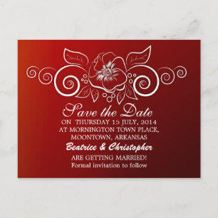 enregistrer la date rouge élégantes cartes postale