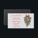 enregistrer la date rouge noël vintage décor aiman<br><div class="desc">arrière - plan par freepik.com enregistrer la date rouge écriture manuscrite,  aquarelle décoration vintage et flocon de neige carte magnétique</div>
