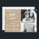Enregistrer la date Rustic Burlap Photo Invitation<br><div class="desc">Enregistrer la date Rustic Burlap Photo Invitation Card</div>