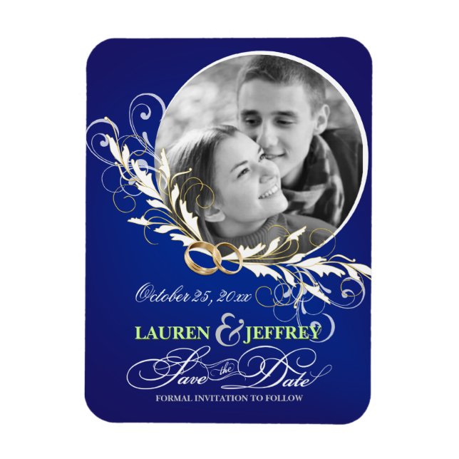 Enregistrer la date Sapphire Mariage bleu  Magnets (Vertical)