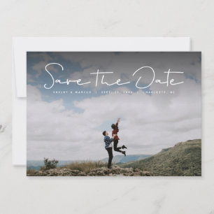 Enregistrer la date simple blanc carte photo