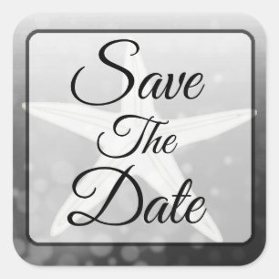 Enregistrer la date Sticker Mariage Black Starfish