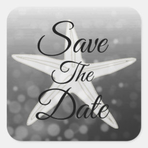 Enregistrer la date Sticker Mariage Black Starfish