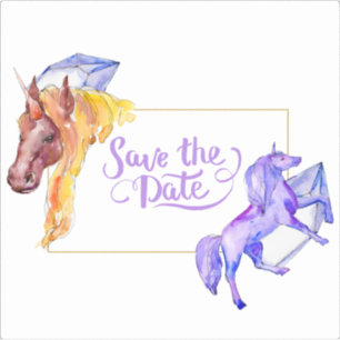 Enregistrer La Date Unicorn Contour Sticker