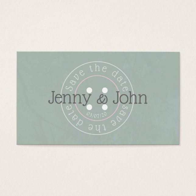 Enregistrer la date vert et rose bouton carte à co (Devant)