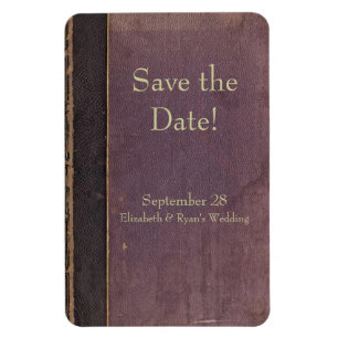 Enregistrer la date Vintage Purple Book Magnet