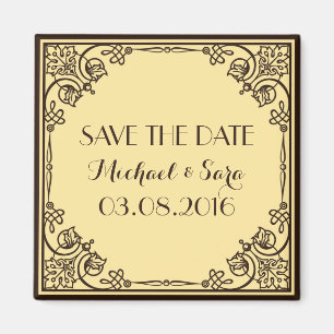 Enregistrer La Date Vintage Wedding Magnet
