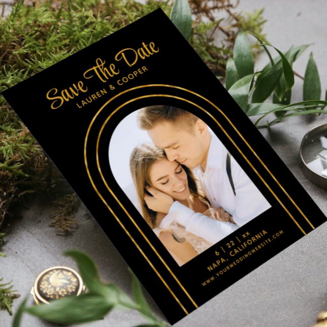 Enregistrer La Date White Gold Style Art Déco Mari (Créateur téléchargé)