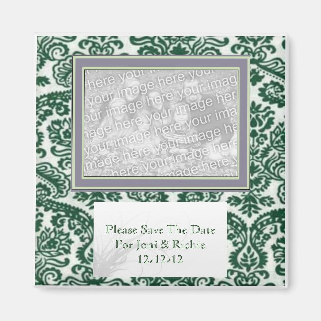 ENREGISTRER LA MAGNET DE LA FAVEUR DE MARIAGE DATE (Devant)