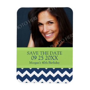 Enregistrer la photo Date Anniversaire Magnet Blue