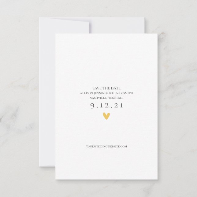 Enregistrer le Carte photo de coeur du Mariage dat (Devant)