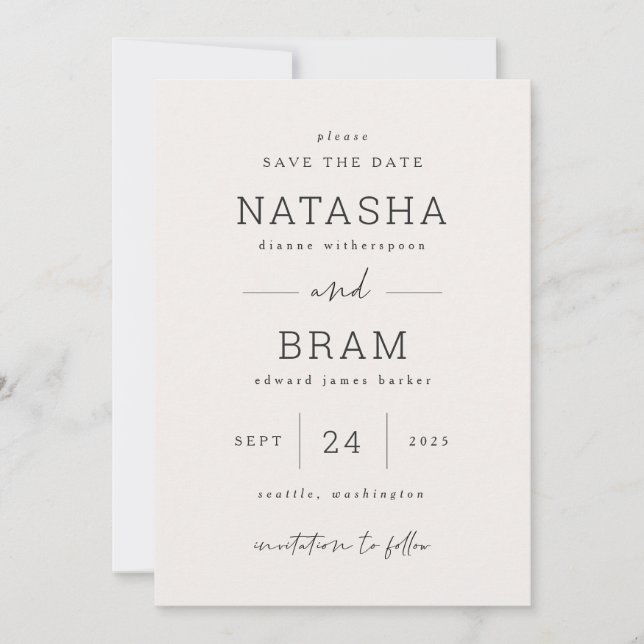 Enregistrer Le Carte photo Mariage Date Annonce (Devant)