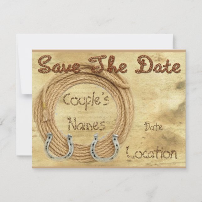 Enregistrer le Faire-part de mariage Date Western (Devant)