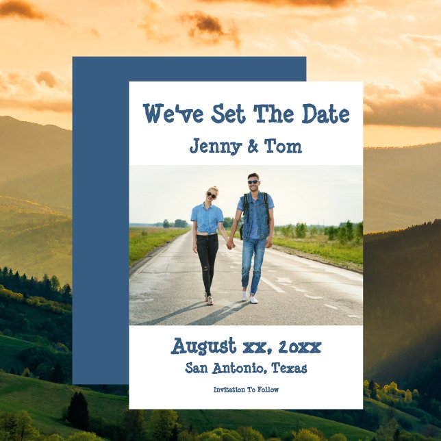 Enregistrer le Faire-part Mariage photo Date Décon (Save The Date Photo Wedding Announcement Casual)