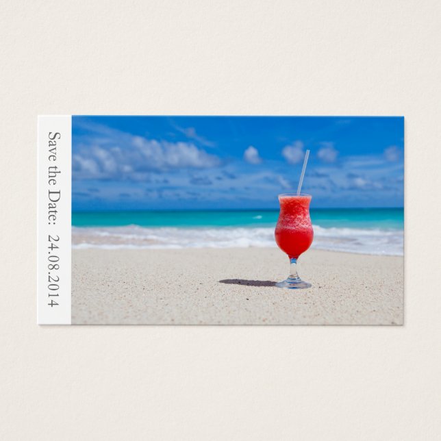 Enregistrer le mariage Date Beach - Carte de visit (Devant)