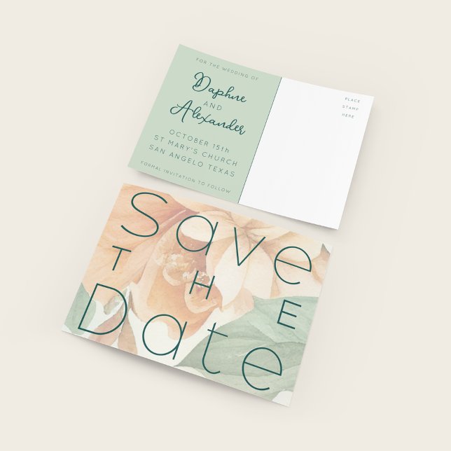 Enregistrer le Modèle de carte postale de l'annonc (Save the Date Announcement Postcard Template)