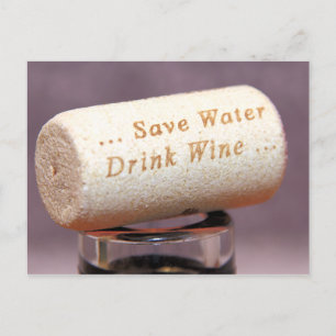 Enregistrer l'eau Boire Vin Cork Carte postale