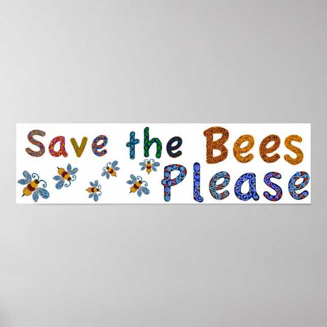 Enregistrer les abeilles S'il vous plaît poster en (Devant)