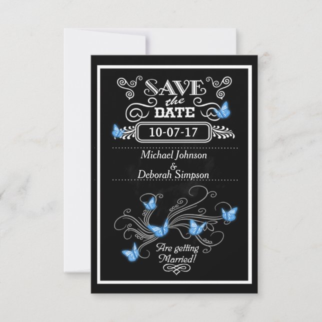 Enregistrer Les Cartes De Date Chalkboard Blue But (Devant)