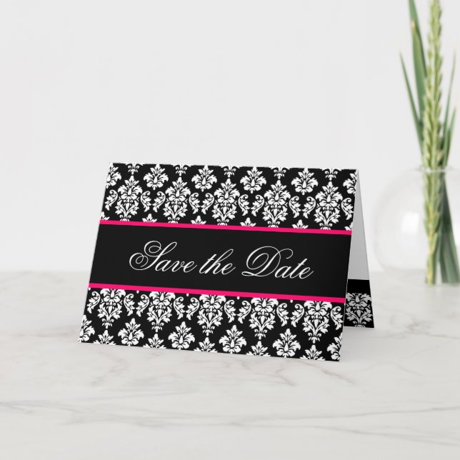 Enregistrer les cartes de dates Monogram Hot Pink  (Devant)