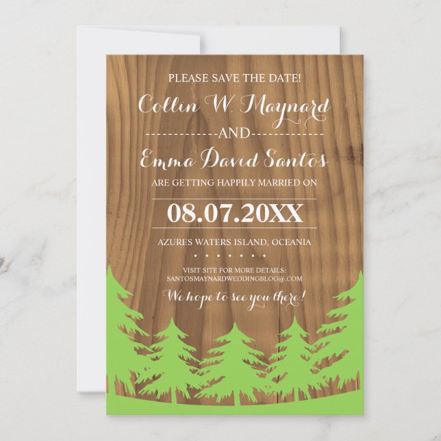 Enregistrer les cartes de mariage de la forêt de d (Devant)