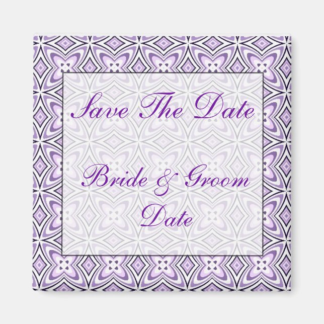 Enregistrer les Magnets de Mariage violet Date Lav (Devant)