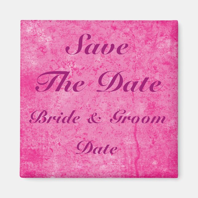 Enregistrer les Magnets Mariages de date rose (Devant)
