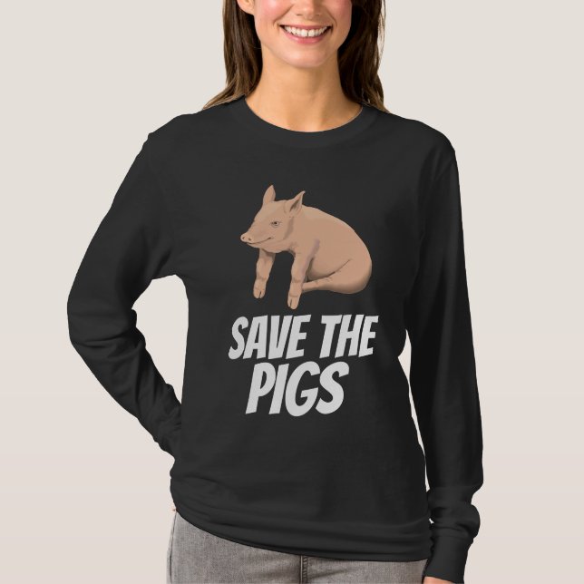 ENREGISTRER LES PIGS PIG végétalien T-SHIRTS TEE - (Devant)