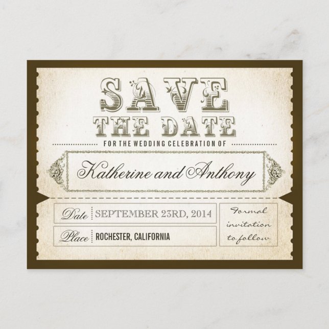 enregistrer les tickets de date - cartes postales (Devant)