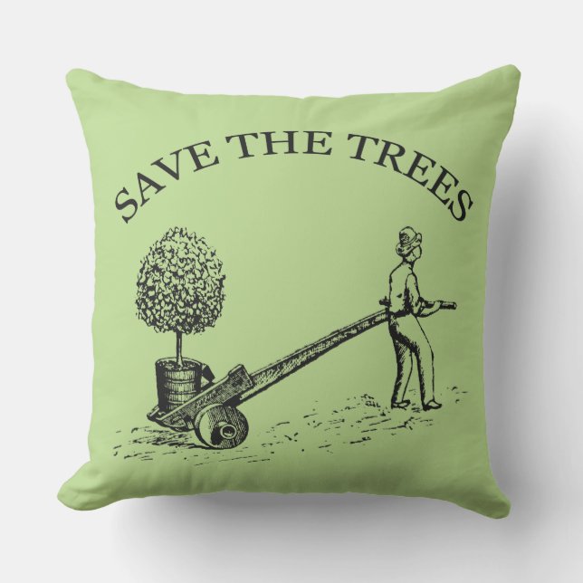 Enregistrer l'illustration Vintage Arbres Coussin  (Recto)