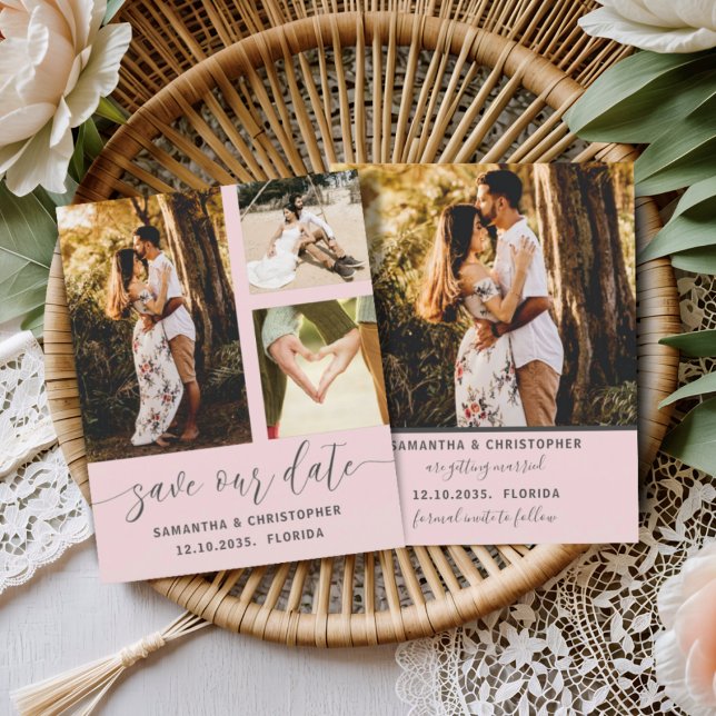 Enregistrer notre date Budget Photo Blush Pink Inv (Créateur téléchargé)