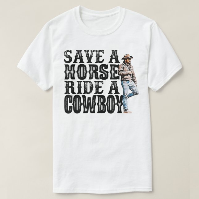Enregistrer une balade à cheval un cowboy T-shirt  (Design devant)