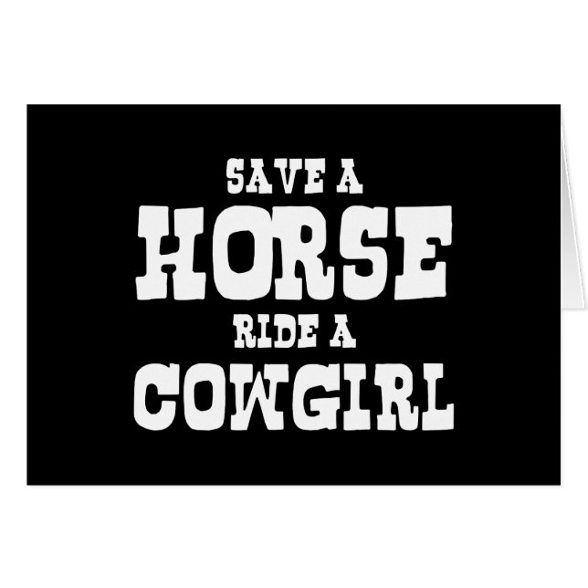 ENREGISTRER UNE CHEVAL UNE CARTE DE COWGIRL (Devant horizontal)